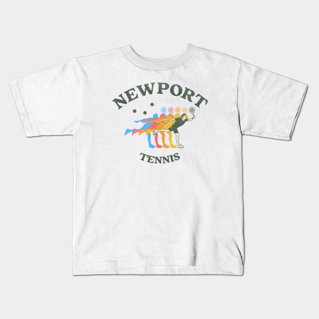 Newport Tennis Kids T-Shirt by Middle of Nowhere